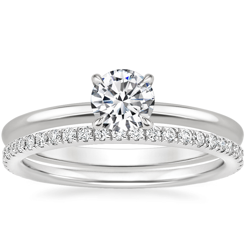 Pave diamond twin ring