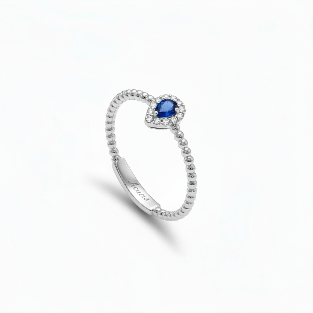 Colored stone pinky ring