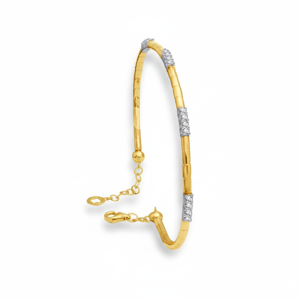 Radiant diamond bangle