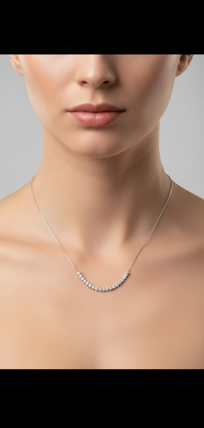 Diamond tennis necklace