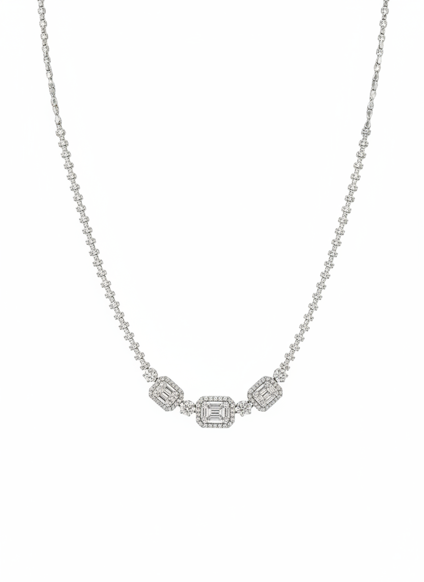 Diamond tennis necklace