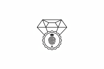Diamond certification icon in balck